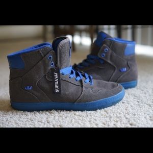 Supra Vaider Gray Suede and Royal Blue